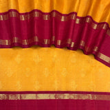 Sumangala Zari Checks Kanchi Silk Saree - Mustard