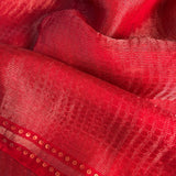 Metallic zari striped organza saree