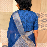 Heather Tendril Organza Cutwork Blouse - Cobalt