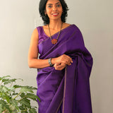 Kalpataru Kalamkari Silk Saree - Purple