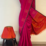 Vera Perching Parakeets Kanchipuram Silk Saree - Fuchsia
