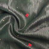 Metallic kutch embroidered organza saree