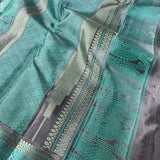 Kimaya swan and paisley silk saree