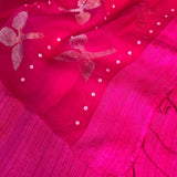 Sequinned floral matka organza saree