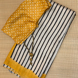 Veena Hand Painted Tussar Saree - Yellow
