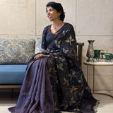 Sequinned floral matka organza saree