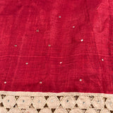 Floral tussar cutwork saree