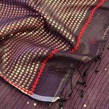 Metallic kutch embroidered organza saree