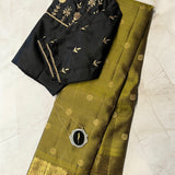 Trayi Olive Kanchipuram Silk Saree