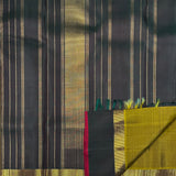 Offset Border Kanchipuram Silk Saree - Olive