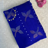 Sequinned floral matka organza saree