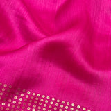 Sequinned Matka Silk Saree - Fuchsia