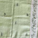Tussar chikanwork saree