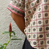 Kaleidoscope Fraction Kanchi Cotton Shirt - Beige