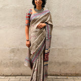 Veena Golden Pheasant Tussar Saree