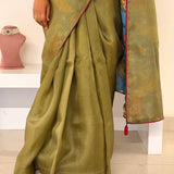 Mishrita Organza Flip Saree - Green