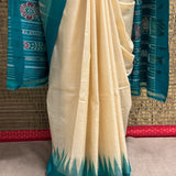 Temple Bordered Tussar Silk Saree - Green