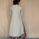 Elements Ore Applique Striped Kurta - Slate