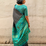 Kalpataru Floral Hand Painted Kalamkari Silk Saree