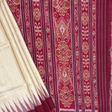 Temple Bordered Tussar Silk Saree - Maroon