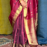 Vera Mayil Chakram Kanchi Silk Saree - Maroon