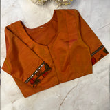 Orange Popsicle Kalamkari Applique Blouse