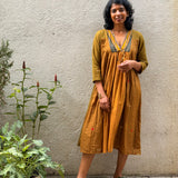Kaleidoscope Snippet Kanchi Cotton Dress - Ochre