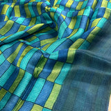 Turquoise Silk Kota Saree