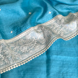 Tussar chikan work saree