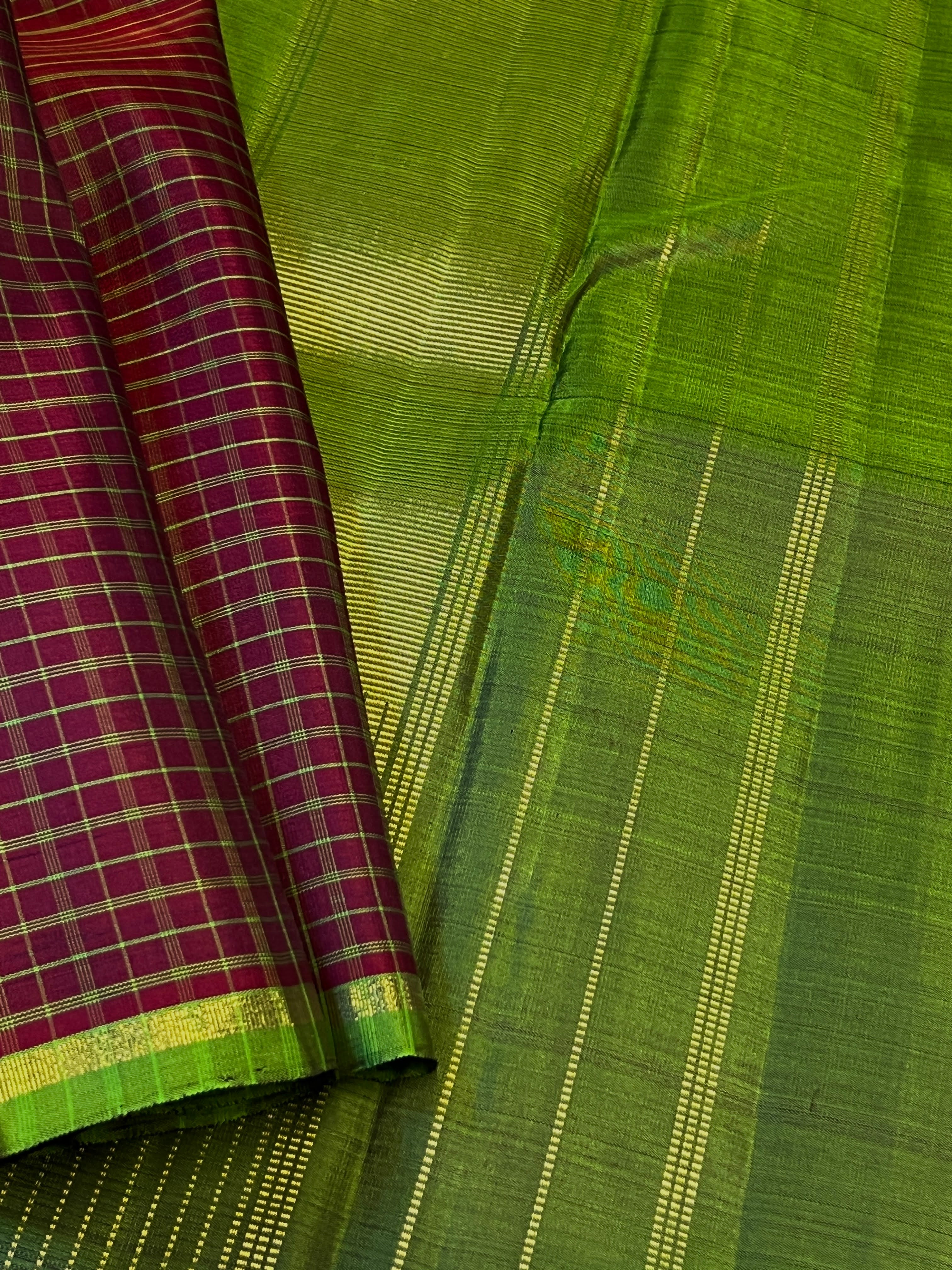 Charita chettinad checked Kanchipuram silk saree