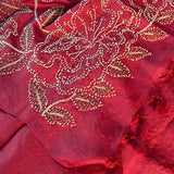 Tussar hand embroidered saree