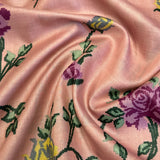Veena Rose Garden Tussar Saree - Peach