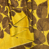 Veena Sacred Fig Tussar Saree - Mustard and Brown