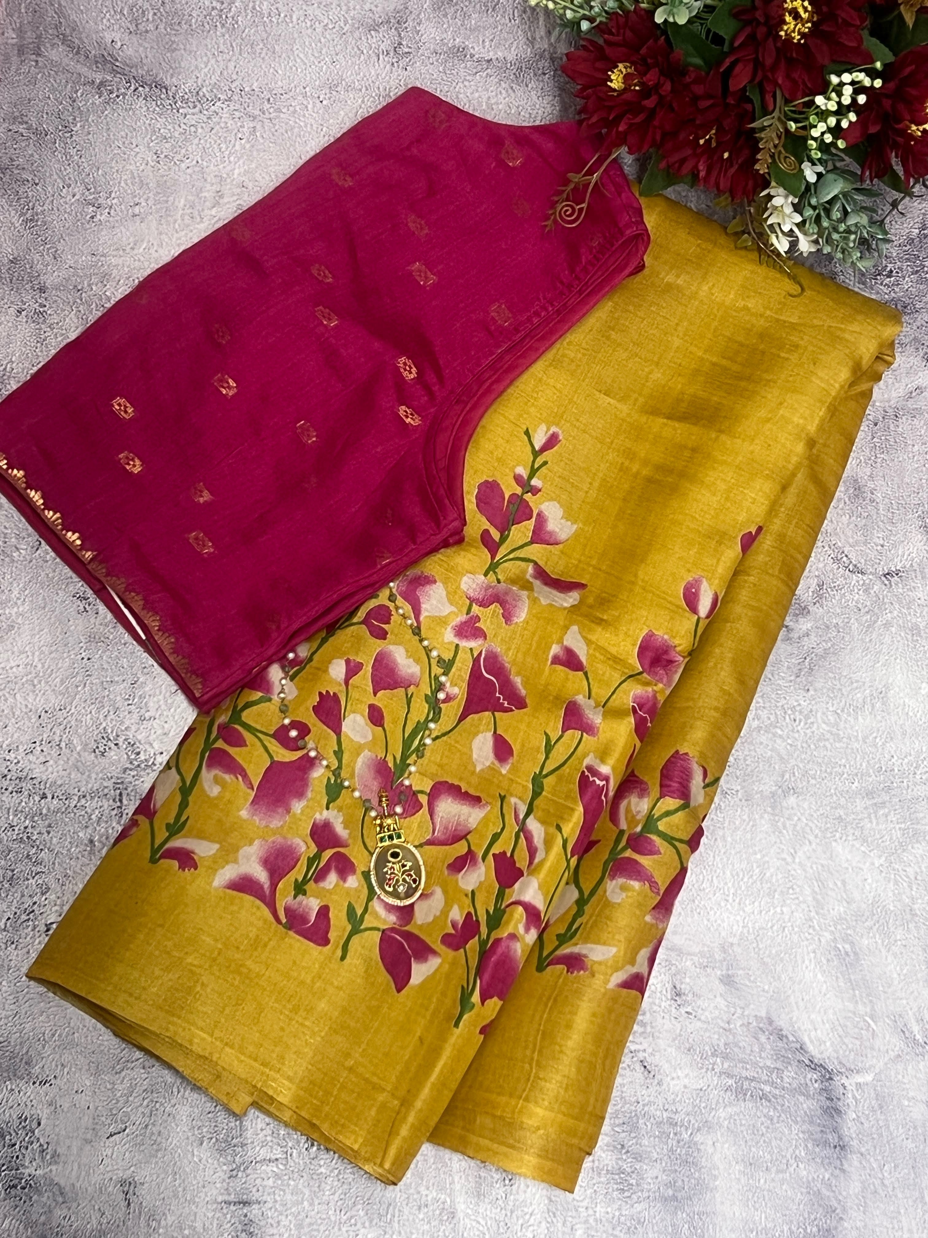 Veena elderflower saree