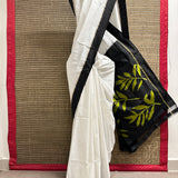 Handloom Ikat Silk Saree - White
