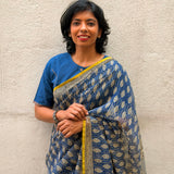 Mishrita Blue Printed Kota Saree