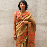 Tuhina Sage Green Kutch Embroidery Organza Saree