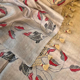 Ombre tussar handpainted saree