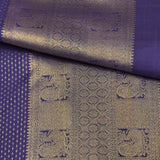 Ranya Dots Kanchipuram Silk Saree - Navy Blue