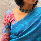 Veena Cockatiel Tussar Saree