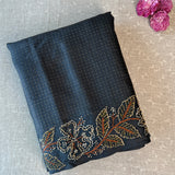 Tussar hand embroidered saree