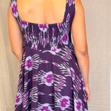 Elements Gemstone Pintuck Ikat Dress - Amethyst