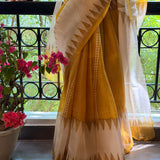 Nisha Geometric Organza Saree - Yellow