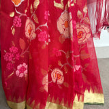 Ponduru Khadi Handwoven Saree - Red