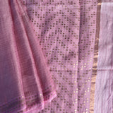 Metallic zari striped organza saree