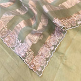 Organza pitai work saree