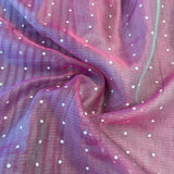 Sequinned kutch embroidered organza saree