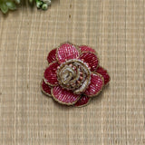 Pink Rosette Brooch