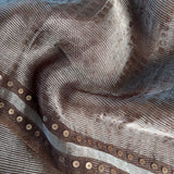 Metallic zari striped organza saree