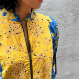 Blue Floral Applique Top